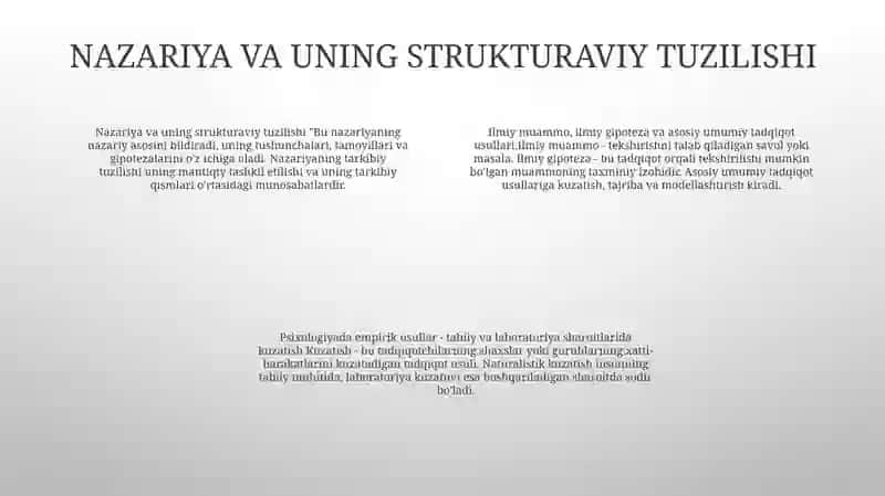 Fanning Metodologik Muammolari Nazariya Va Uning Tarkibiy Tuzilishi 3
