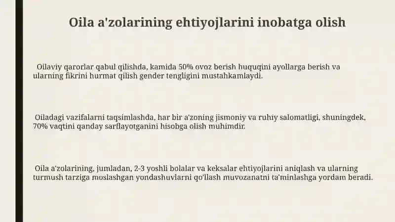 Oilada Gender Tanglikni Ta‘minlash Usullari 3