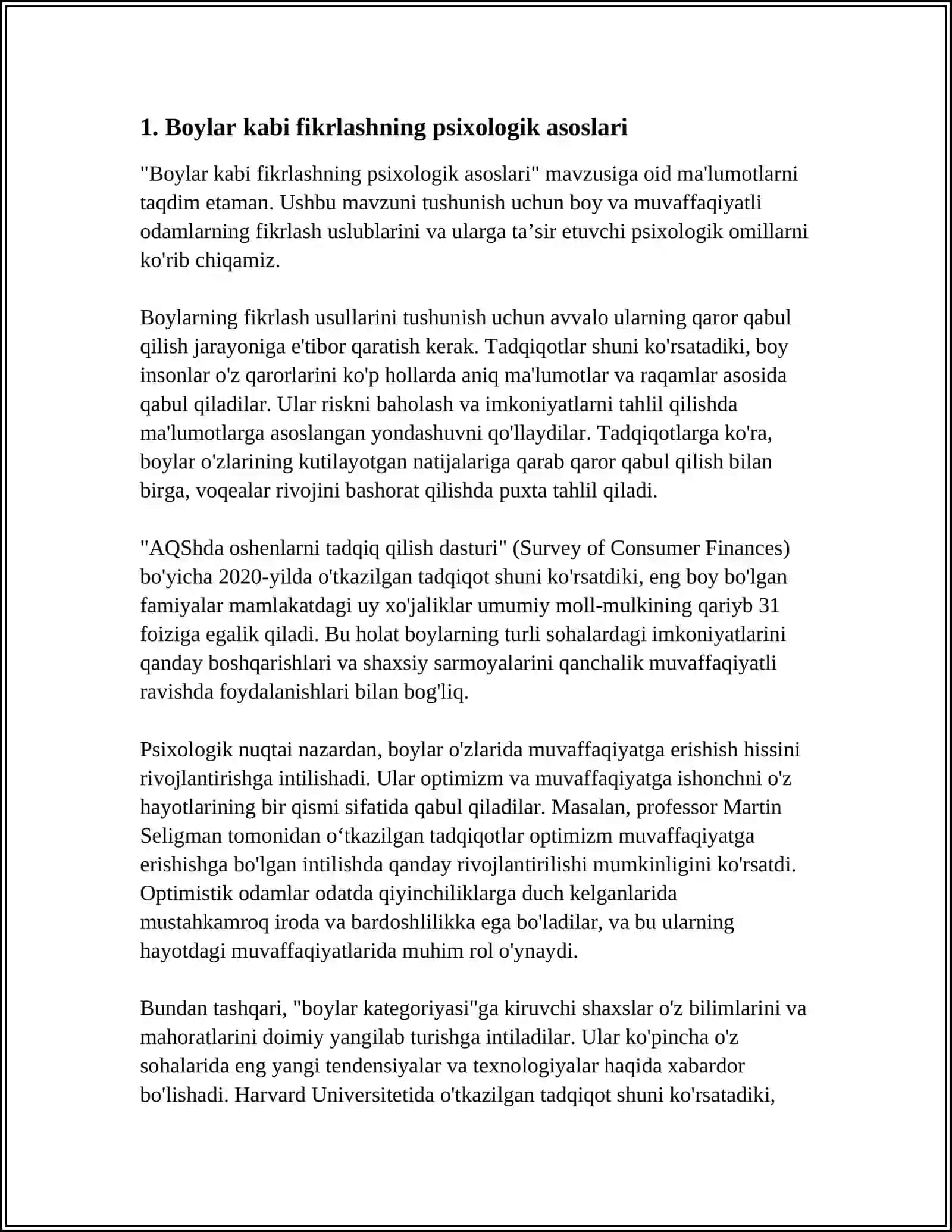 BOYLAR KABI FIKRLASHNING O'ZIGA XOS XUSUSIYATLARI 3