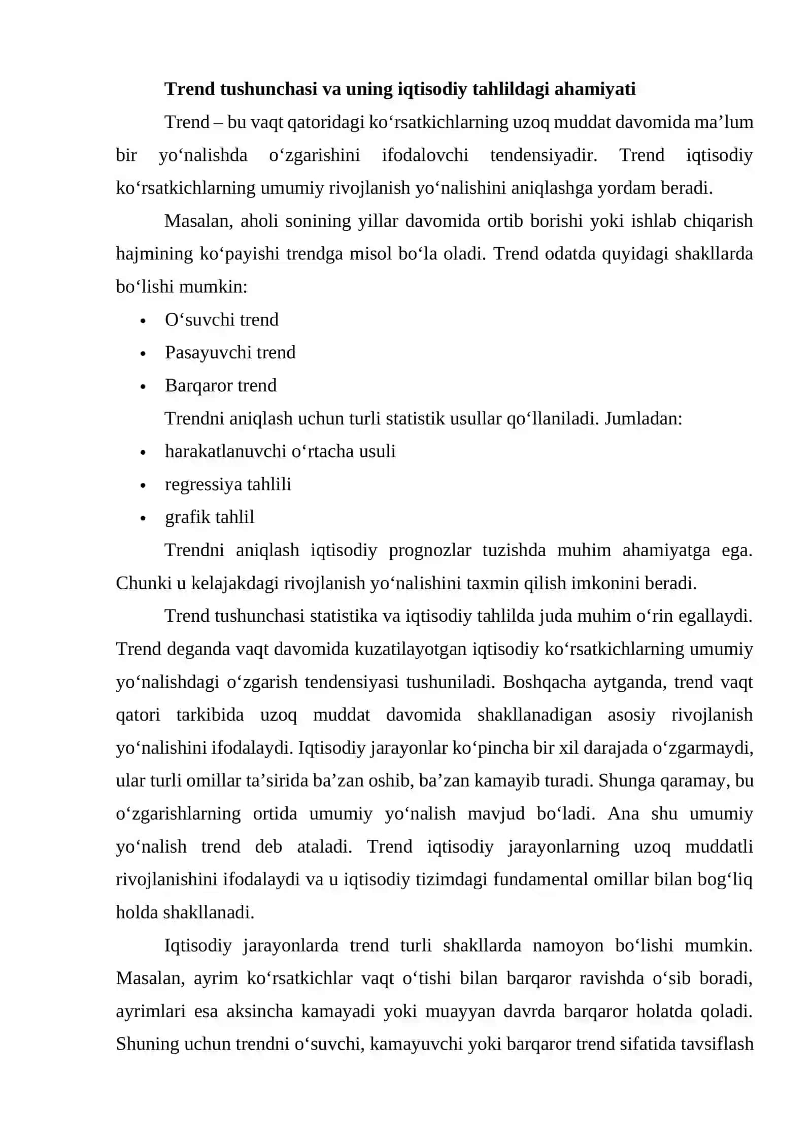 TREND, MAVSUMIYLIK VA TASODIFIY TEBRANISHLAR 3
