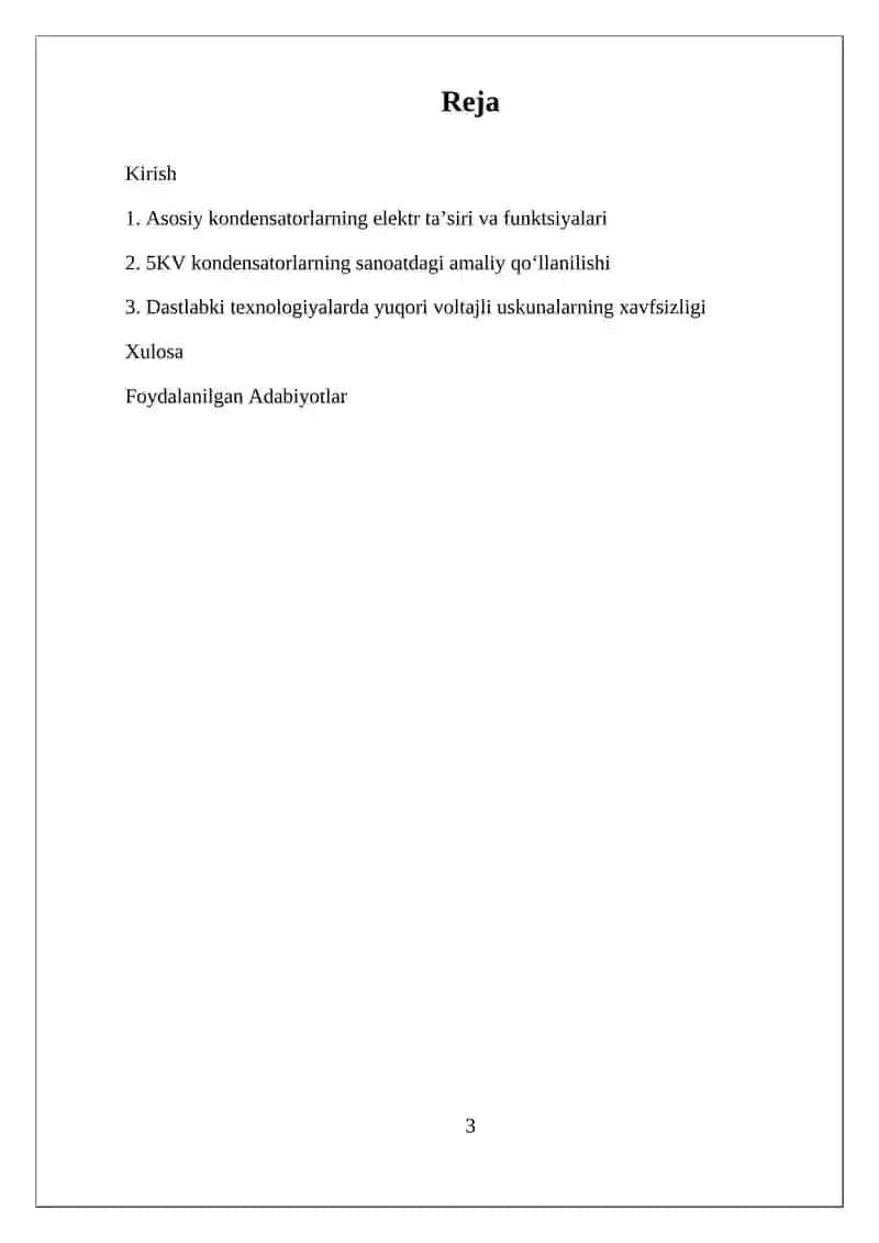 PAXTANI DASTLABKI ISHLASH TEXNOLOGIYASIDAN  5KV KONDENSOR 3