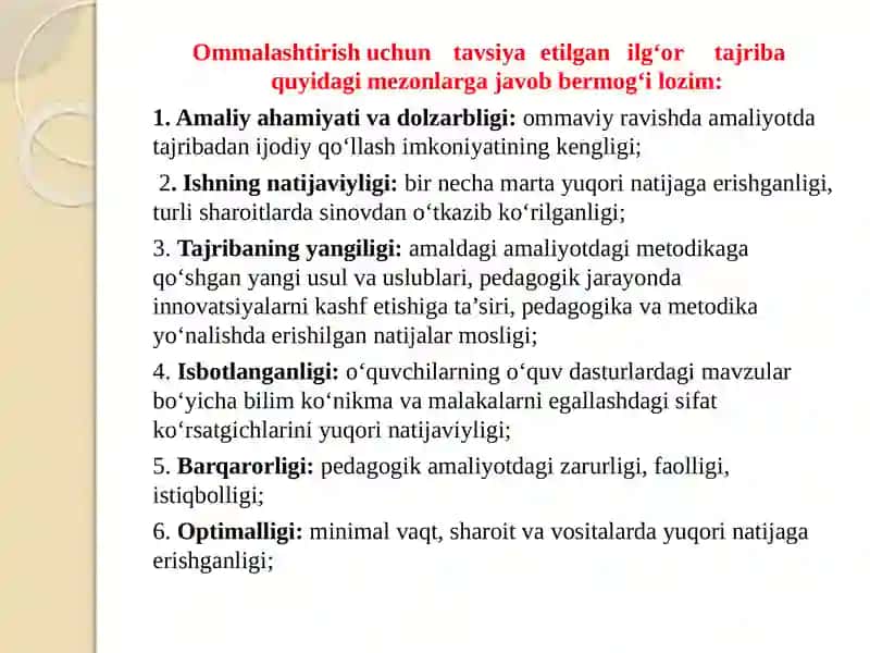 Ilg‘or ish tajribalarini ommalashtirish 3