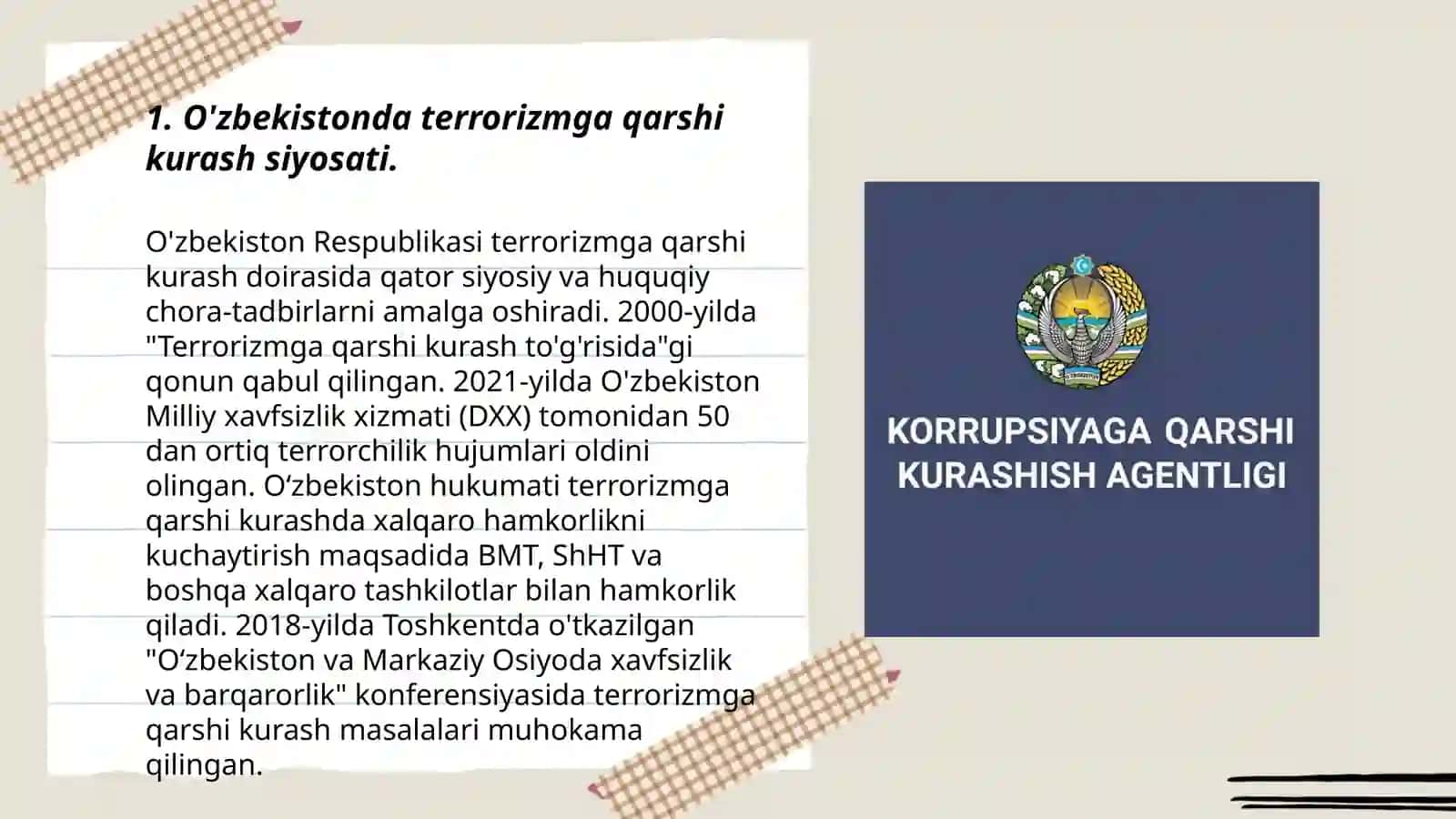 O‘zbekistonning terrorizmga qarshi kurash tajribasi 3