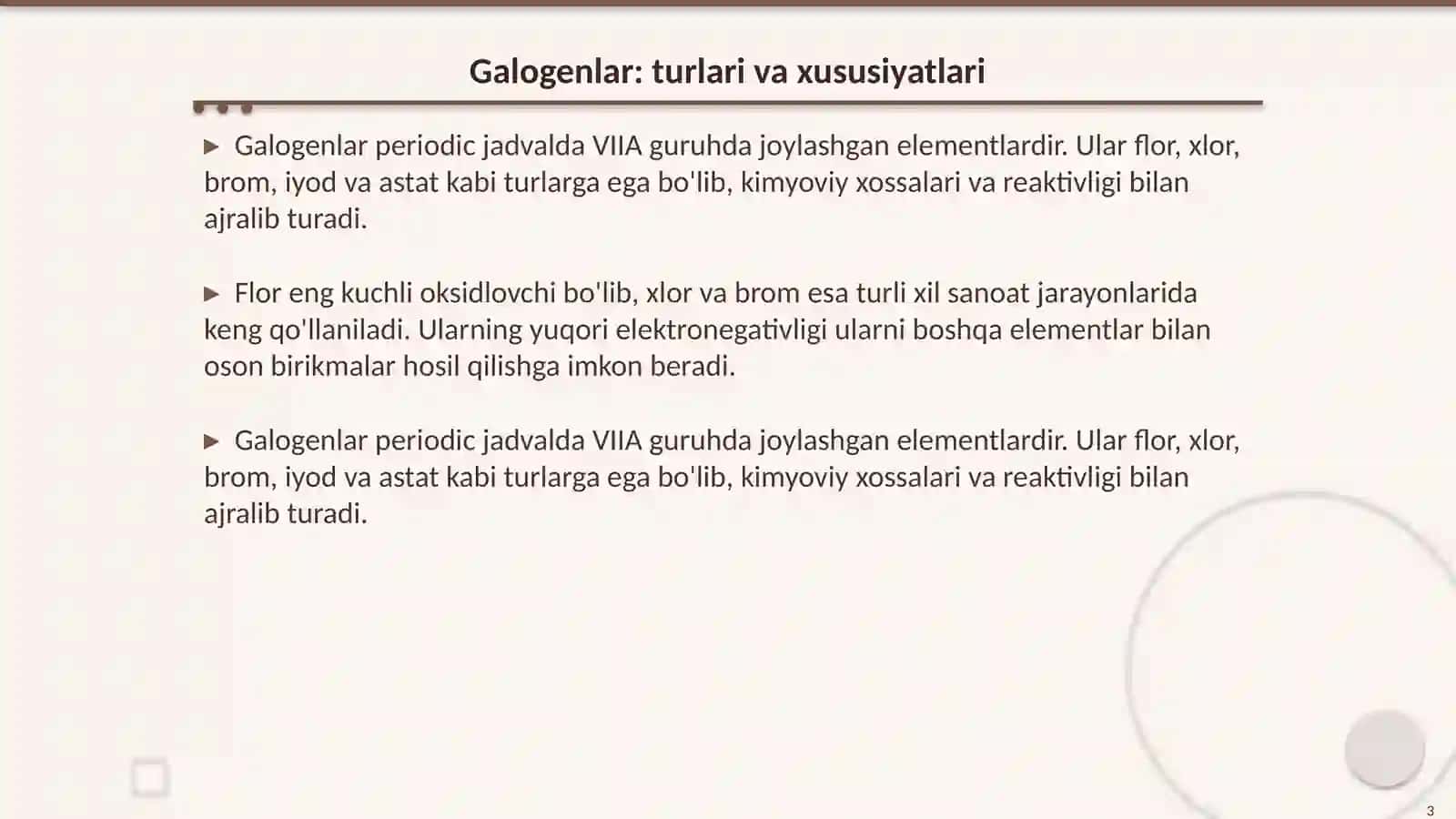Galogenlarning o’zaro hosil qilgan birikmalari 3