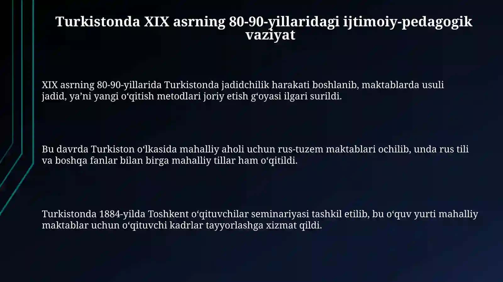 XIX asrning 80-90 yillarida Turkistonda ijtimoiy pedagogik fikrlar 3