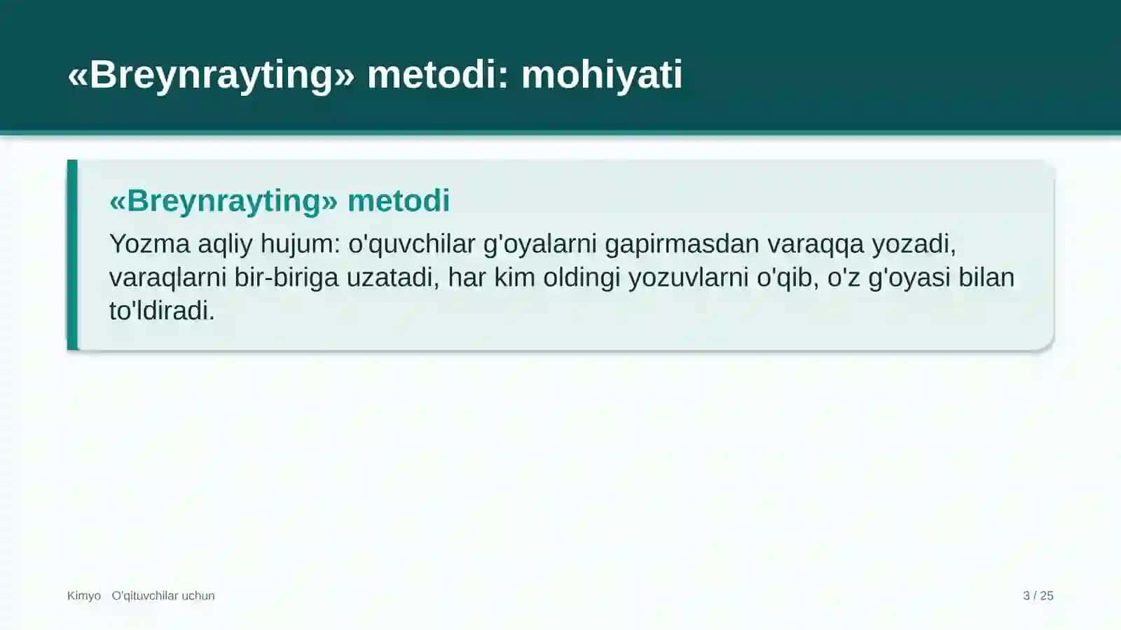 kimyo darslarida breynrayting metodidan foydalanish 7802 3