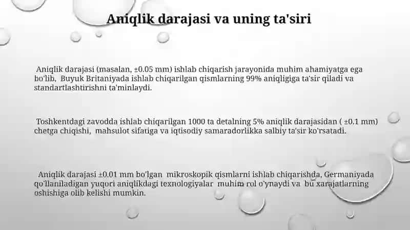 Detallarni kerakli oʻlchamda tayorlash va standartlash asoslari 3
