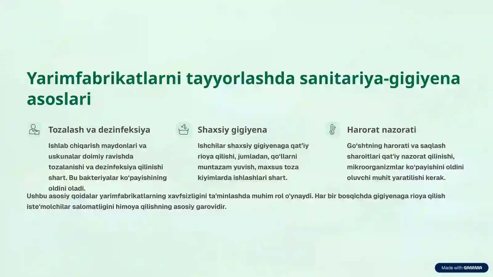 Go‘shtdan tayyorlanadigan yarimfabrikatlar va ularni saqlashda sanitariya-gigiyena talablari 3