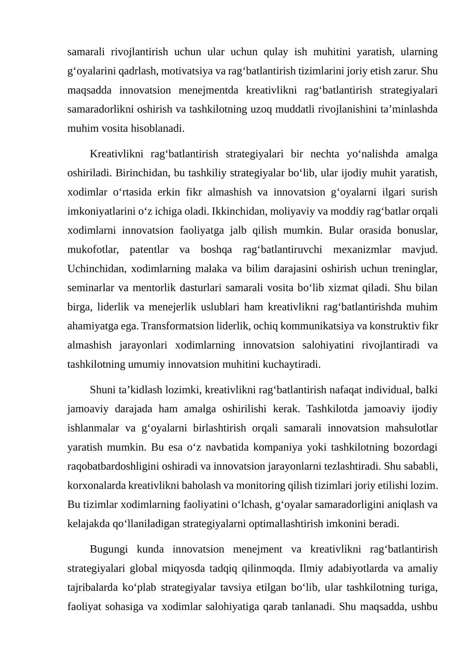 Innovatsion menejmentda kreativlikni rag‘batlantirish strategiyalari 3