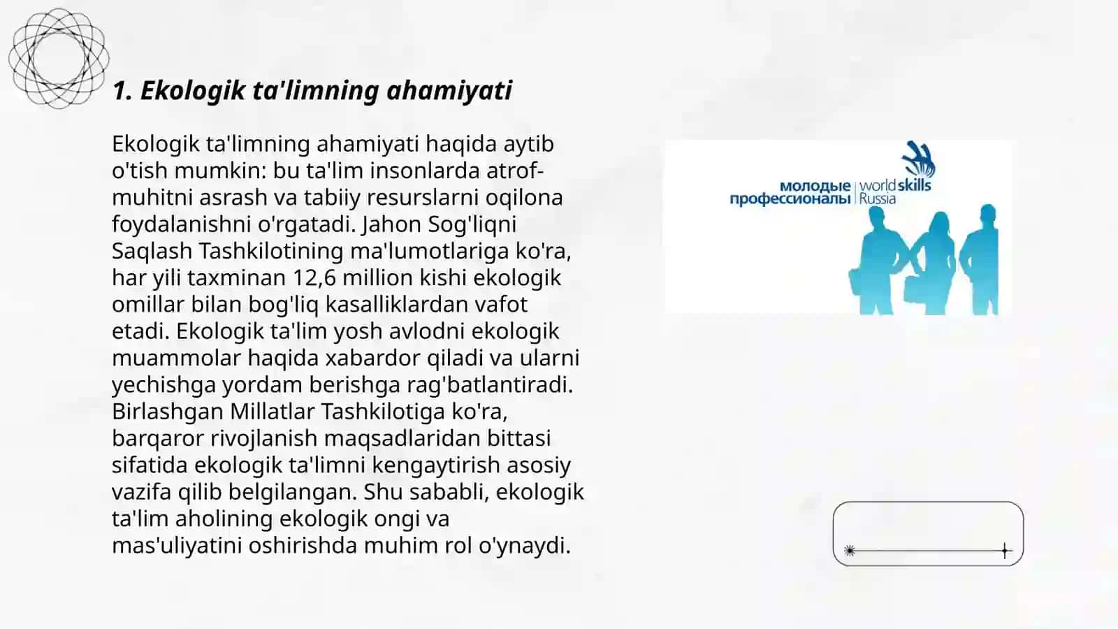 Ekologik tarbiya va madaniyatni shakllantirishni o’rgatish 3