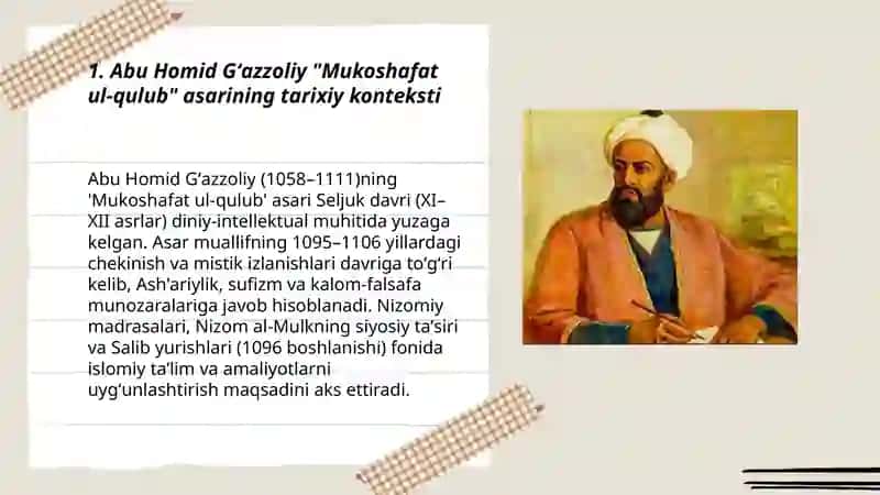 Abu Homid Gʻazzoliy "Mukoshafat ul-qulub" asari 3