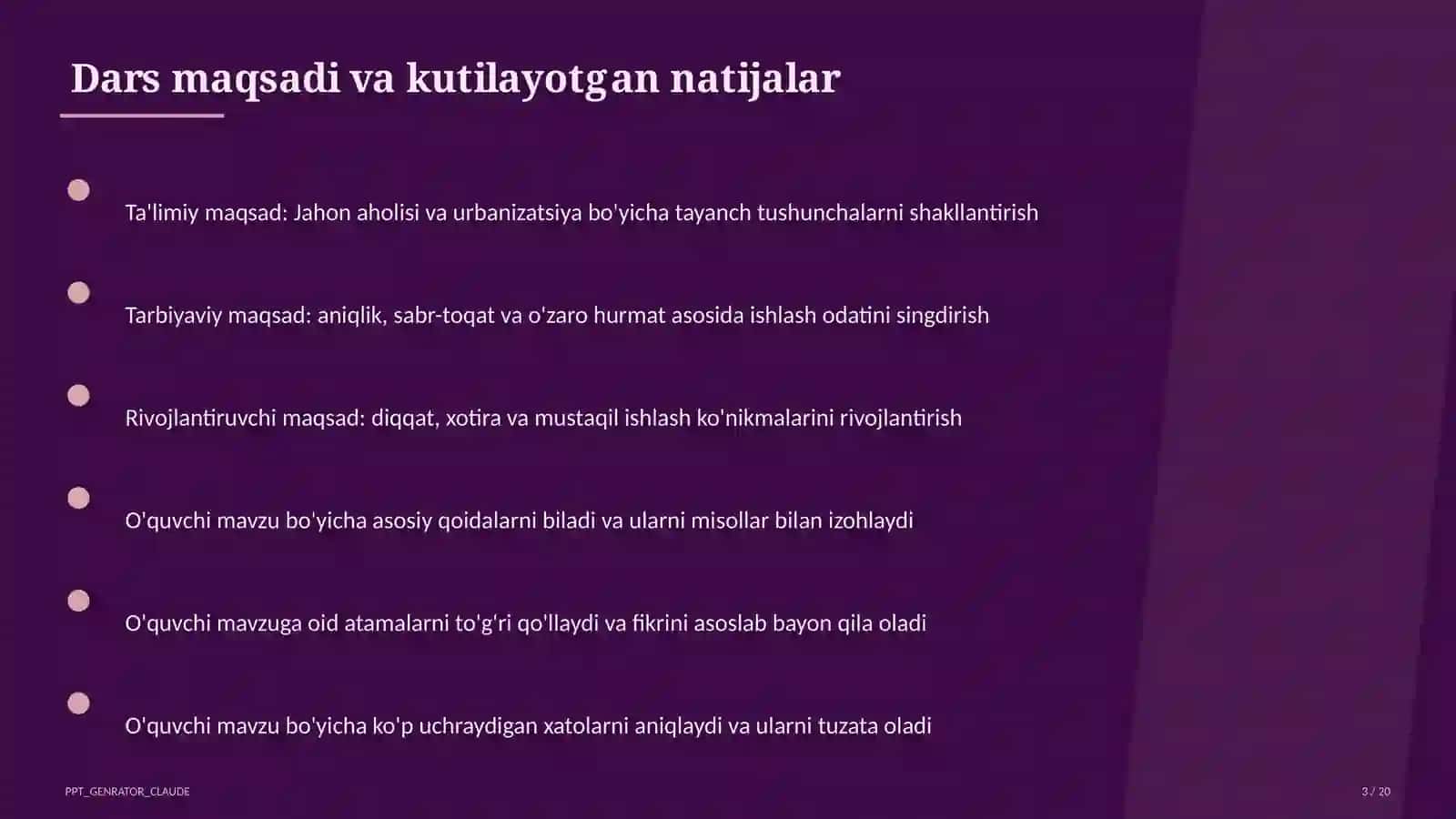 Jahon aholisi va urbanizatsiya (10-sinf) 3