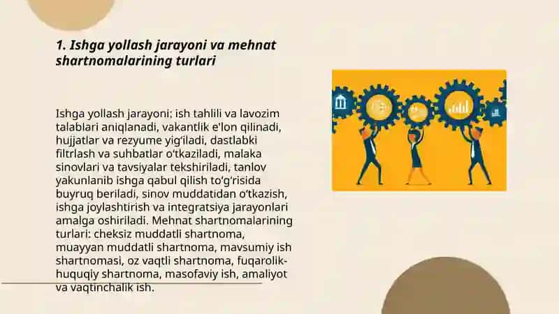 Ishga yollanish va mehnat shartnomalari 3