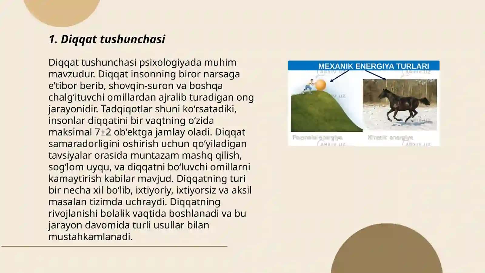 Diqqat turlari va uning xususiyatlari 3
