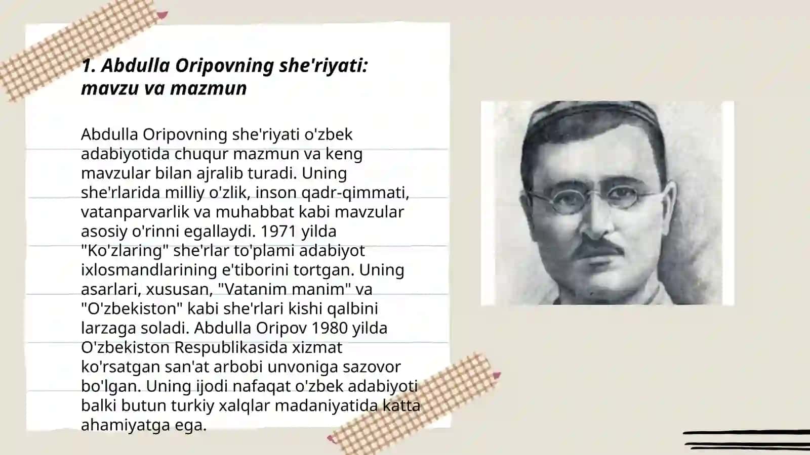Abdulla Oripov,Erkin Vohidov she'riy to'plamlari tahlili 3