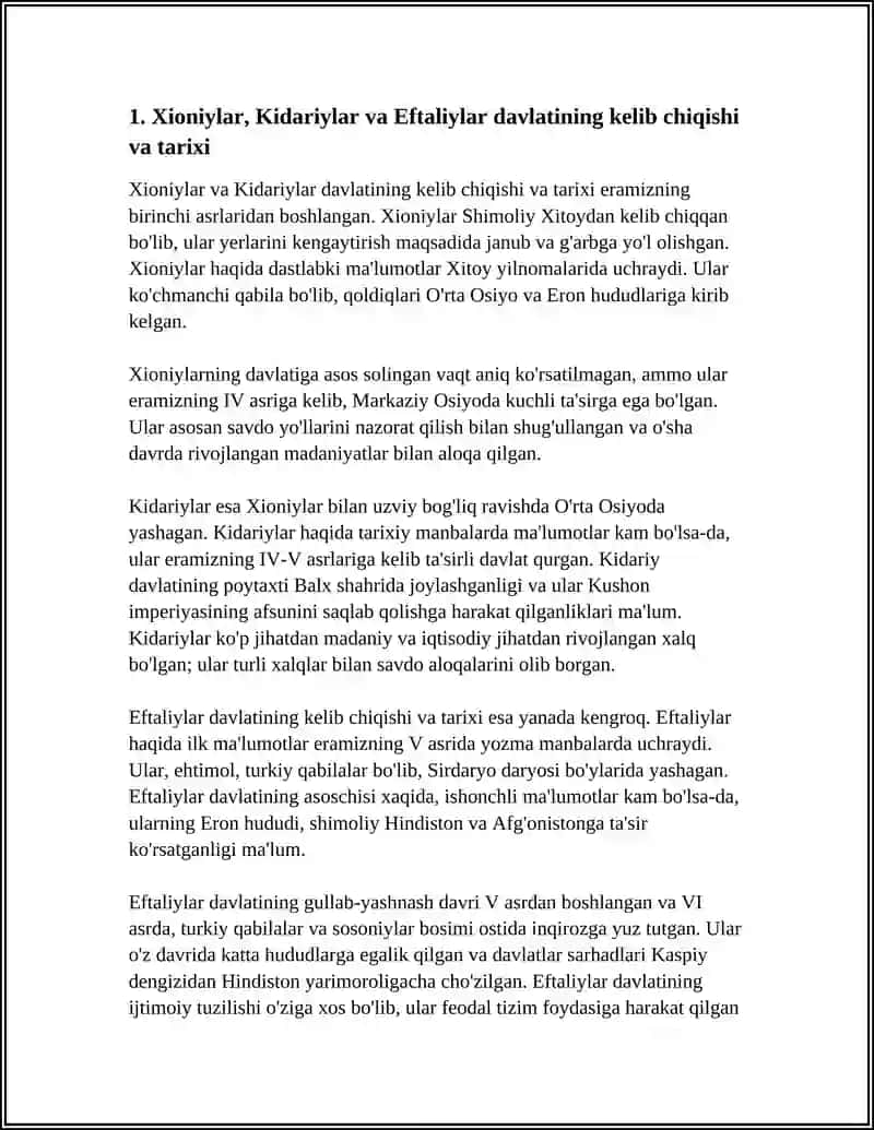 XIONIYLAR, KIDARIYLAR, EFTALIYLAR DAVLATI 3