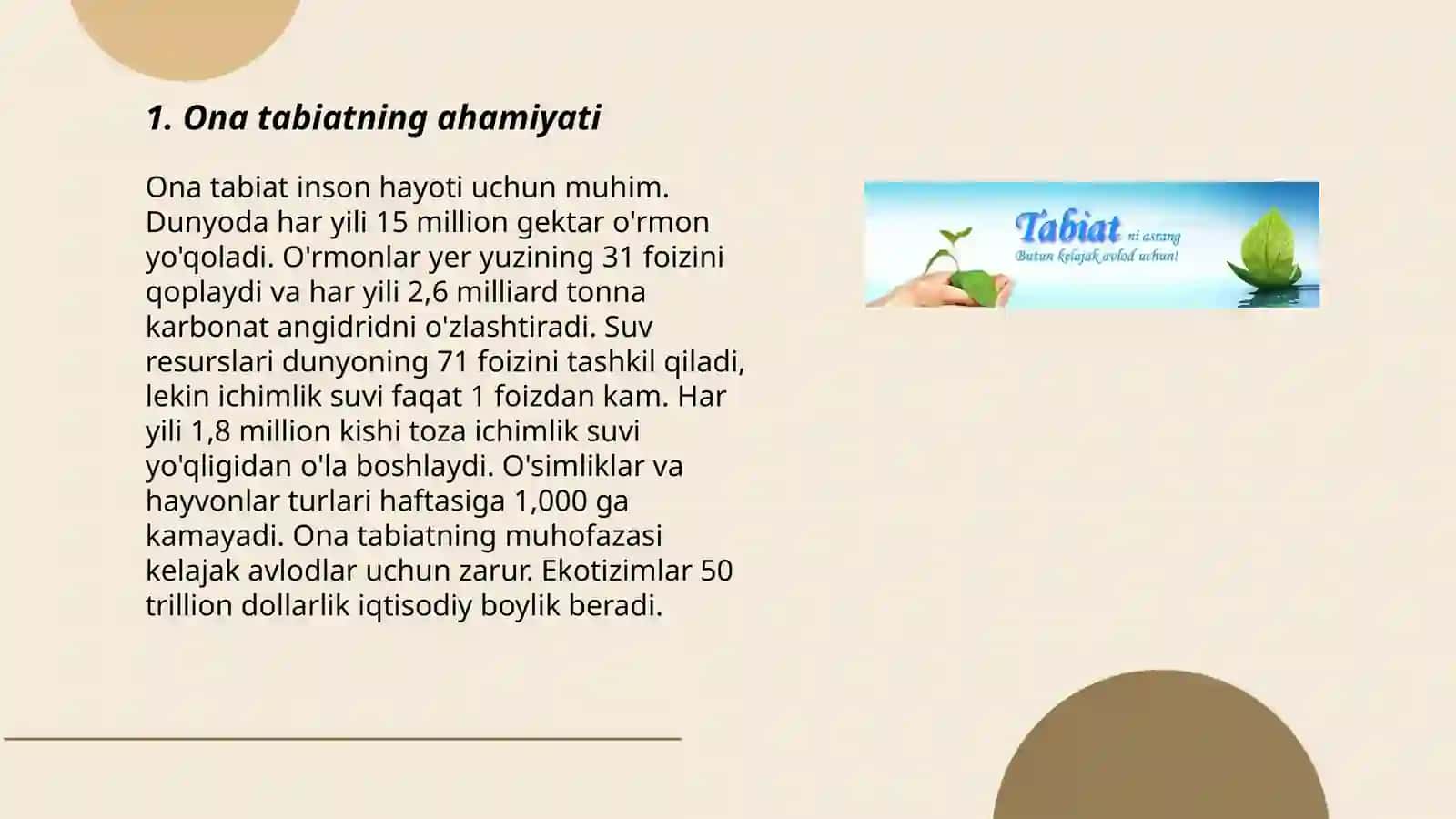 Taqdimotlar/Ona tabiatni asrash 3