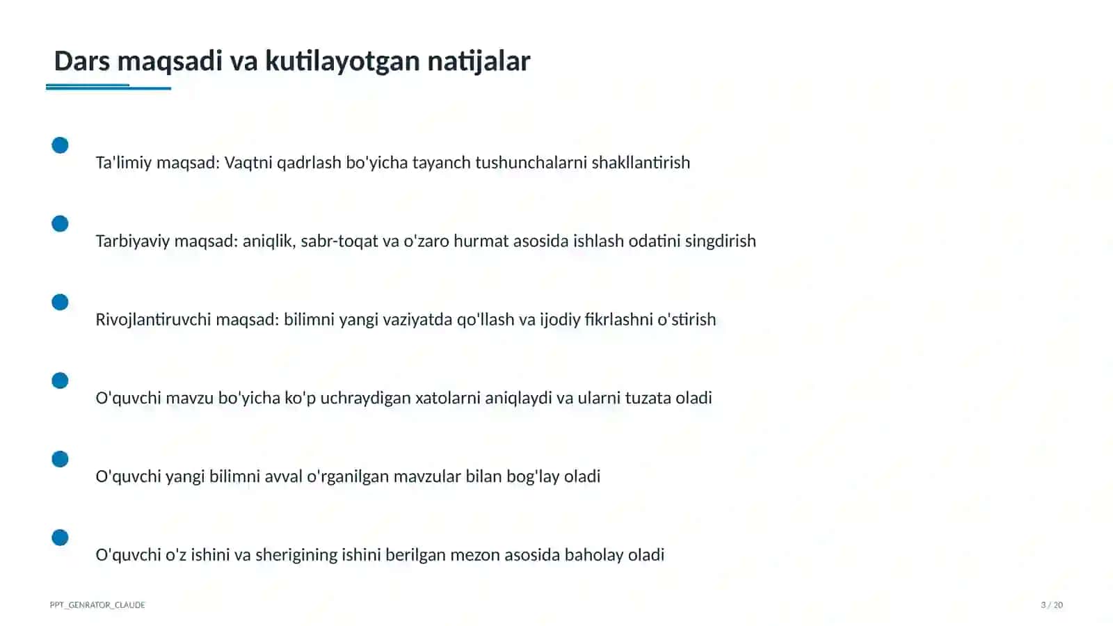 Vaqtni qadrlash (4-sinf) 3