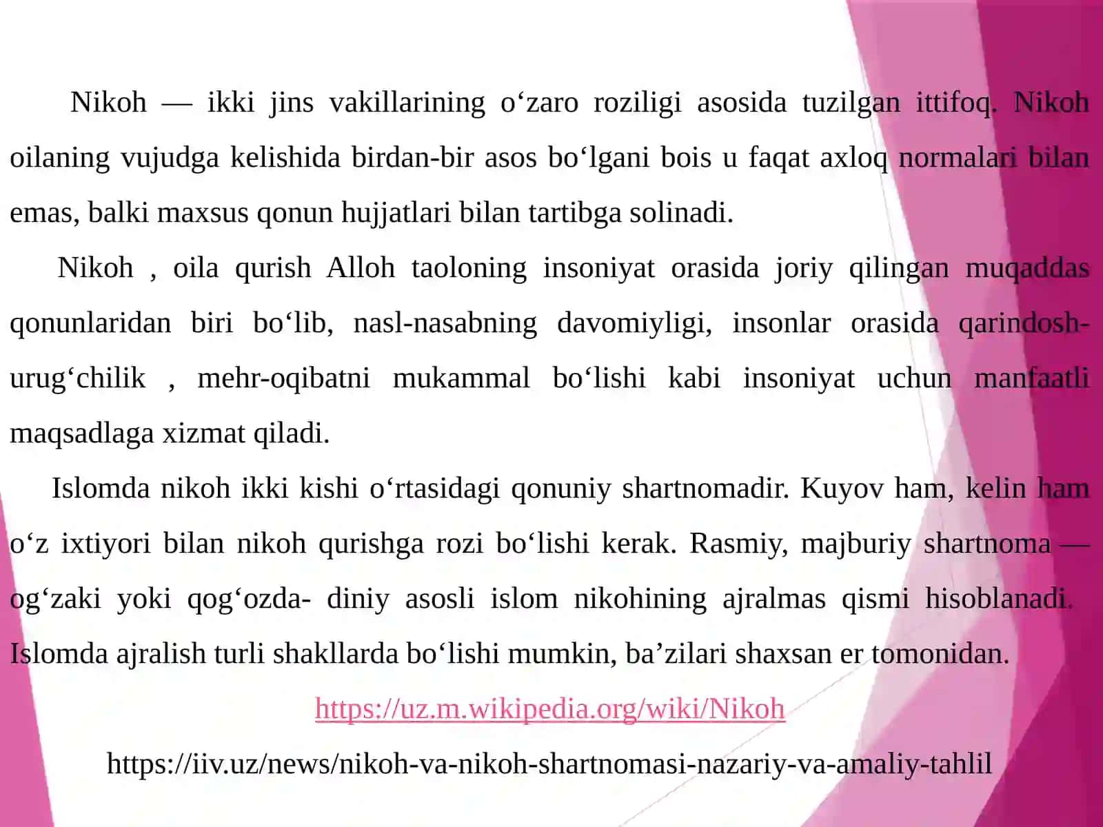 Nikoh tuzish tartibi va shartlari 3
