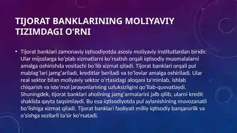 Tijorat banklarining depozit va nodepozit operatsiyalarining tavsifi 3