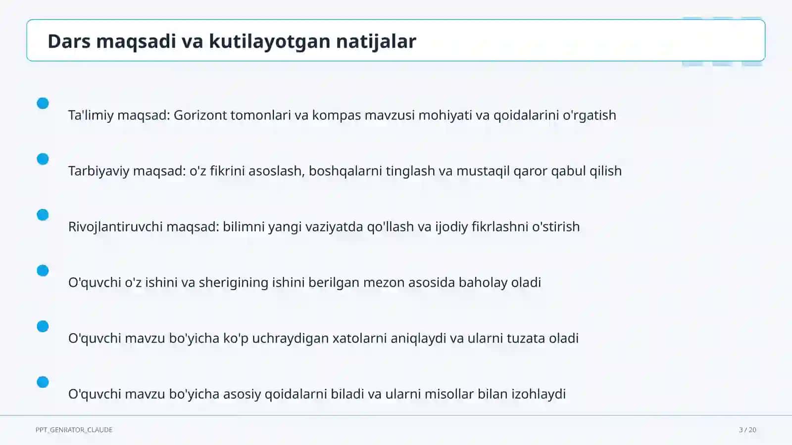 Gorizont tomonlari va kompas (3-sinf) 3
