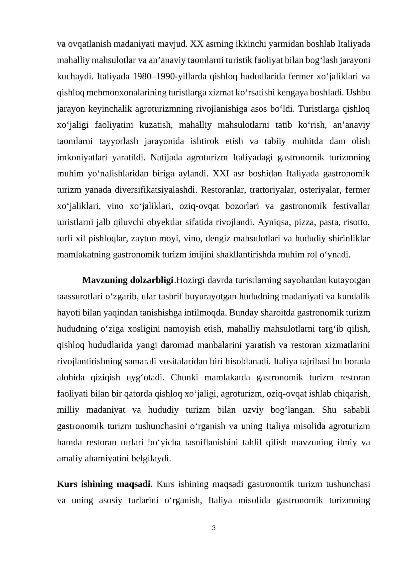 Gastronomik turizm tushunchasi vauning Italiya misolida tasniglanishi (Agroturizm va restoran turlari) 3