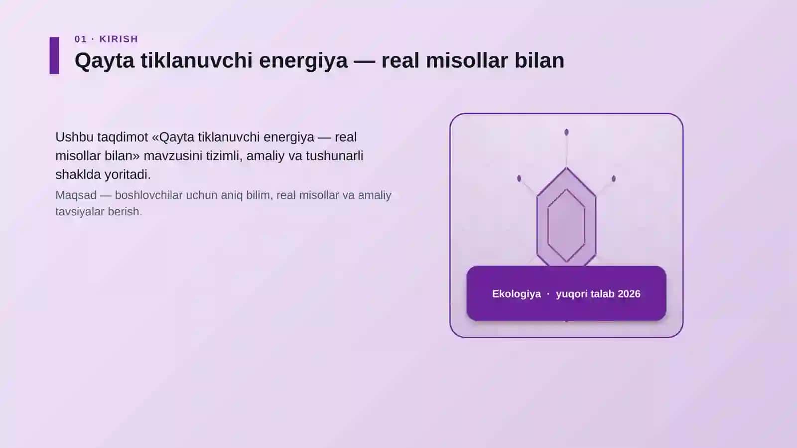 Qayta tiklanuvchi energiya — real misollar bilan 3