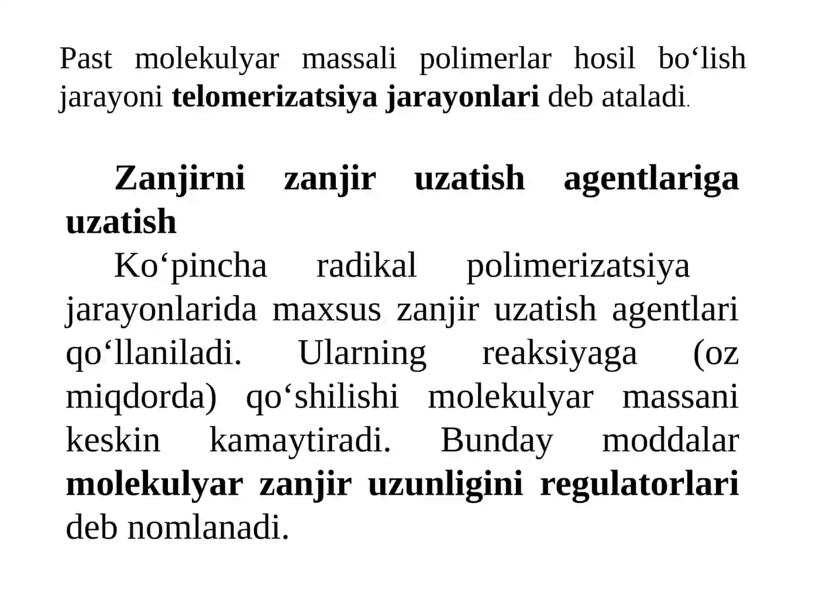 Polimerlarni o'rganishni rag'batlantirish ta'limiy dasturi 3