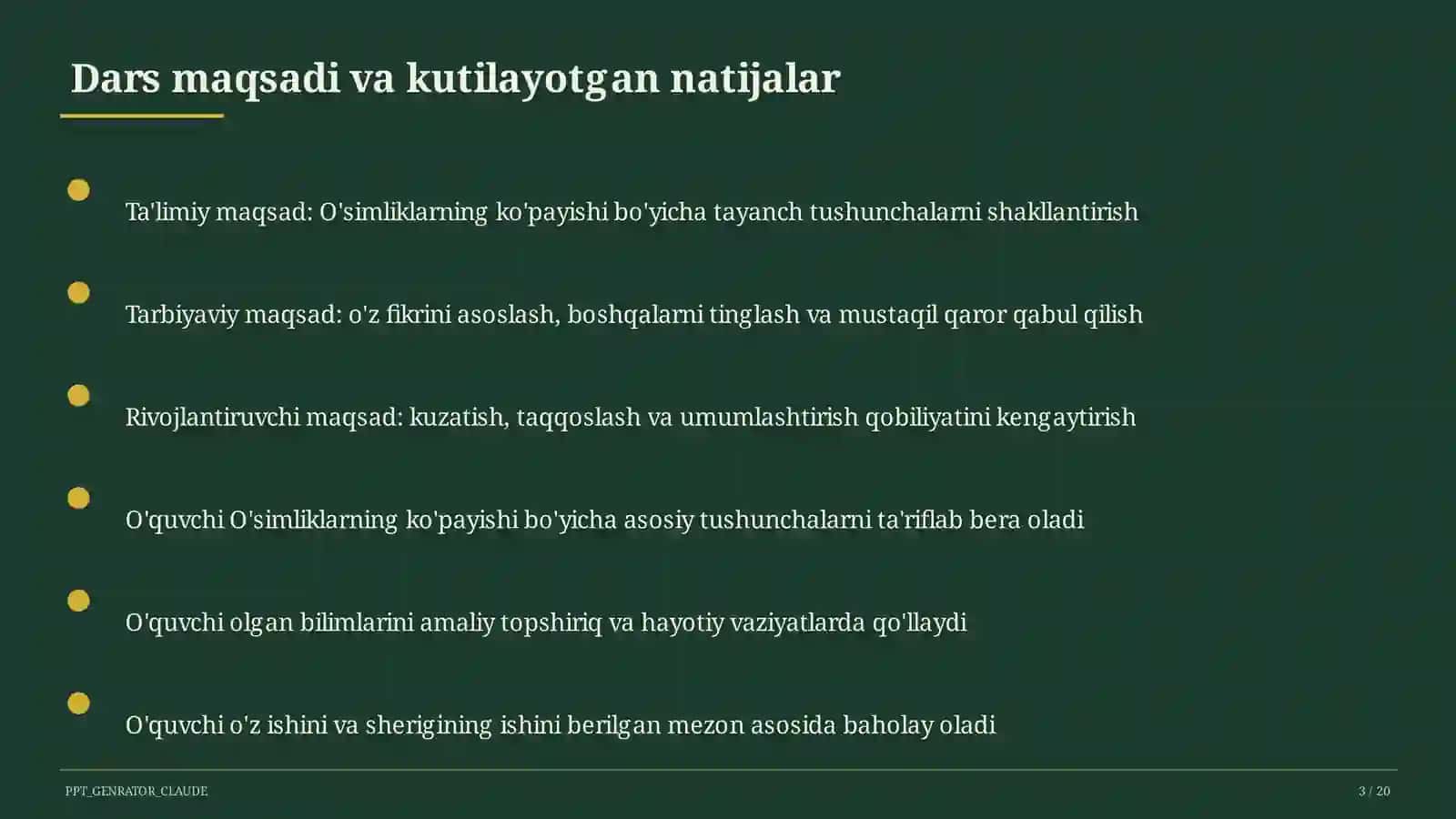 O'simliklarning ko'payishi (3-sinf) 3
