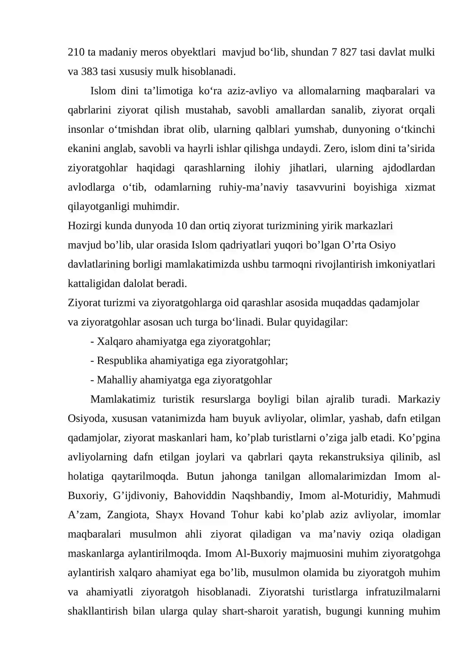 Ziyorat turizmi orqali hududiy rivojlanishni ta'minlash 3