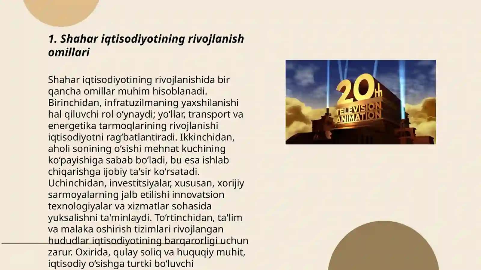 Shahar iqtisodiyotining asosiy prinsiplari va xususiyatlari 3
