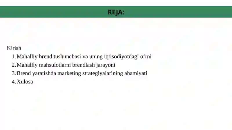 Mahaliy mahsulot brendini yaratish orqali iqtisodiy o’sish 3
