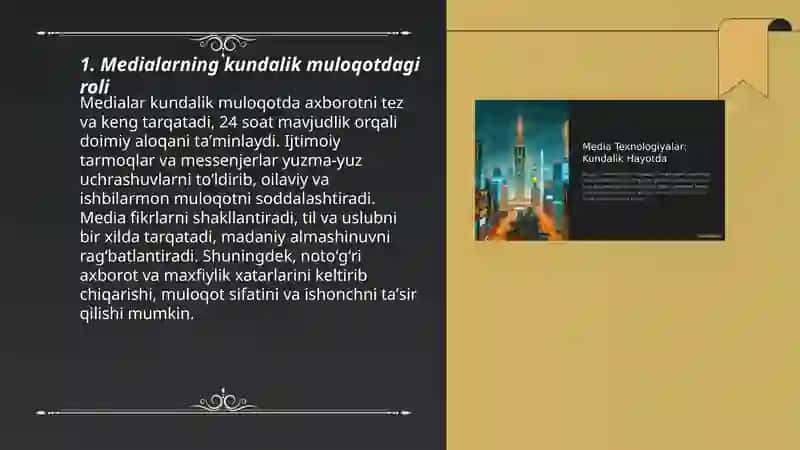 Medialar kundalik hayotda 3