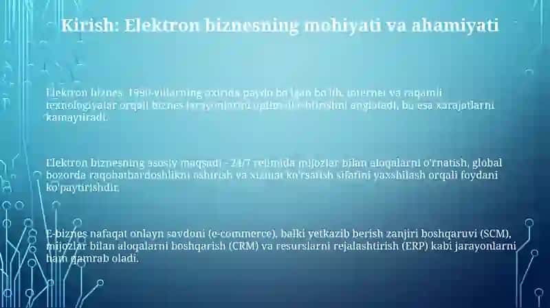 Korxonalar faoliyatida elektron biznesdan foydalanish 3