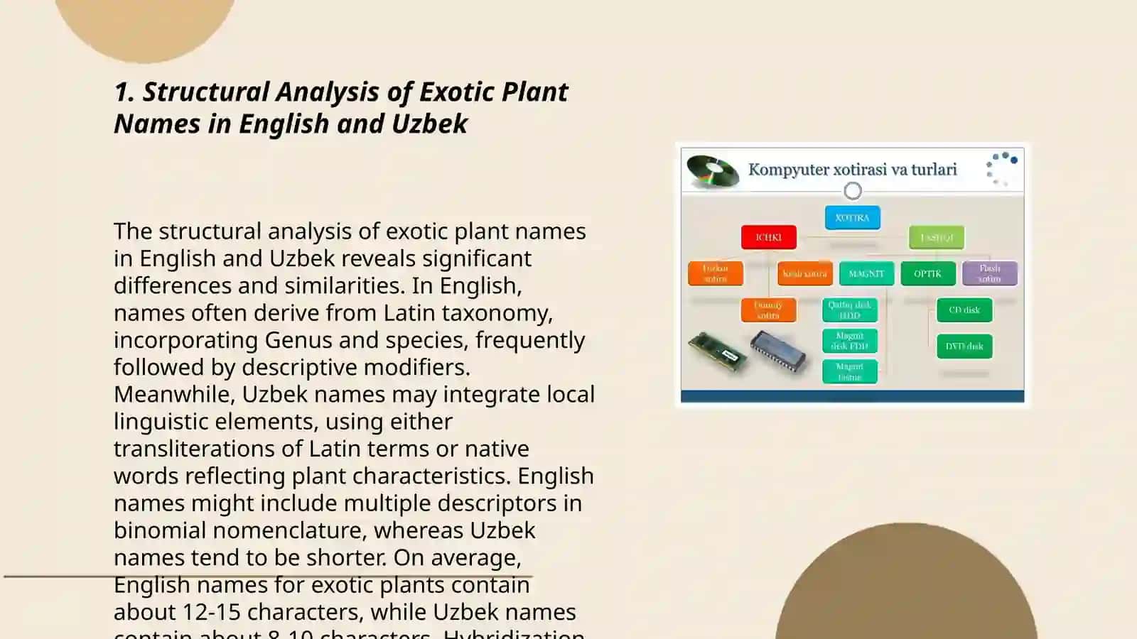 Ingliz va o'zbek tillarida ekzotik o'simlik nomlarining struktur, semantik va nominativ xususiyatlari 3