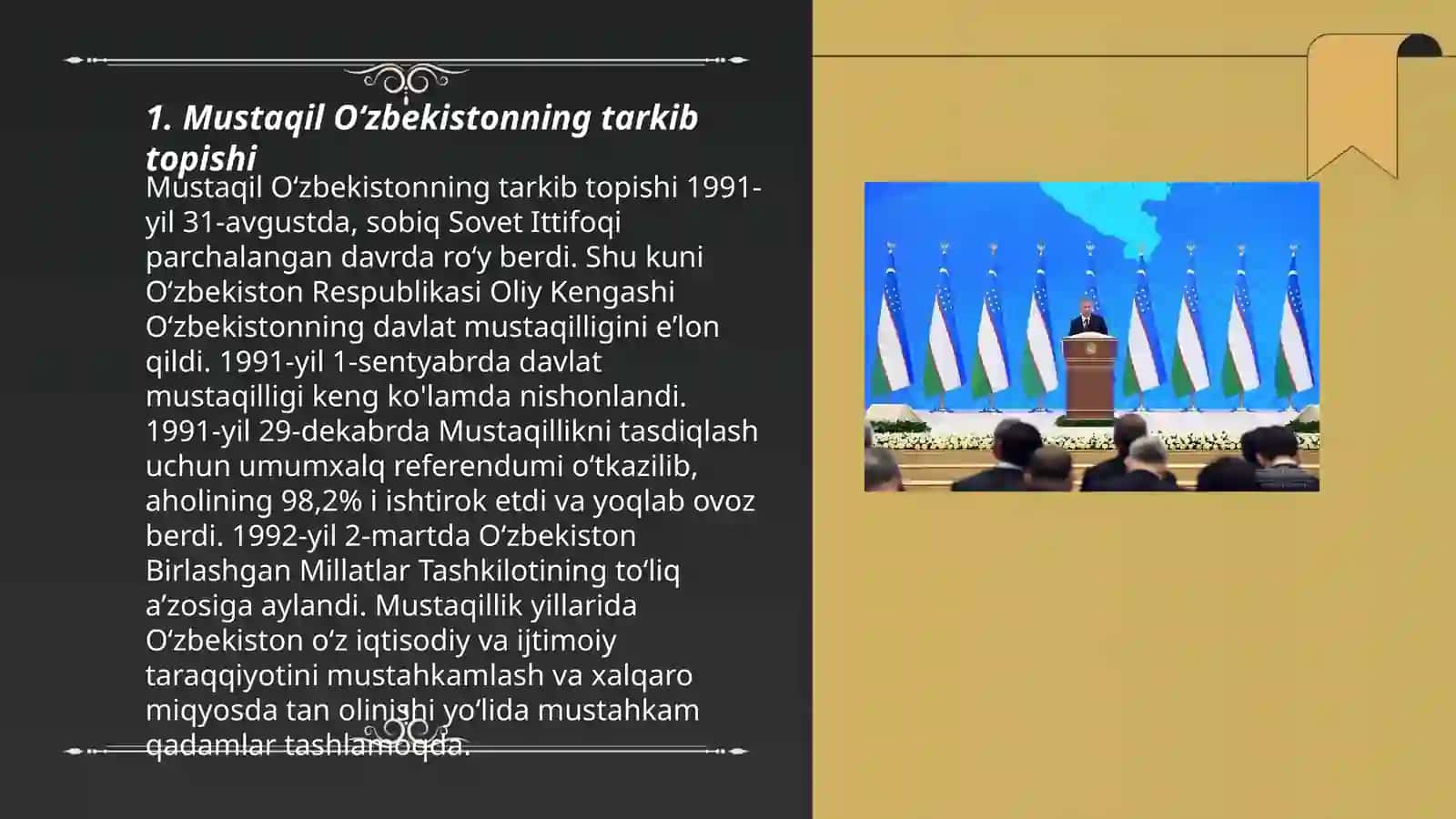 Oʻzbekiston Prezidenti lslom Karimov asarlari mustaqil Oʻzbekiston tarixi boʻyicha asosiy manba 3