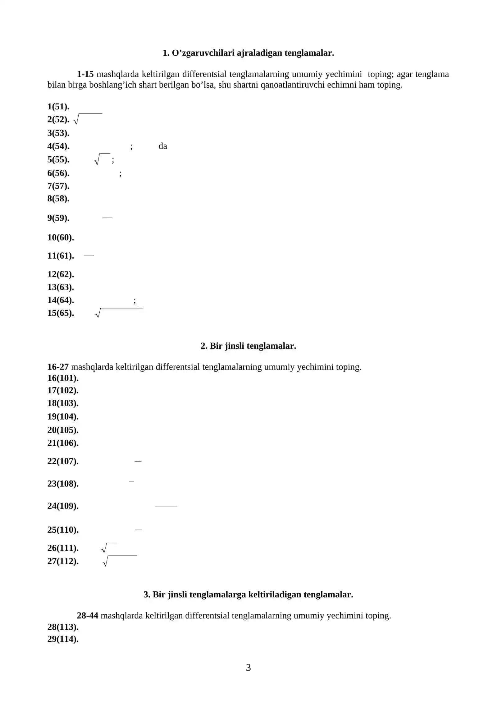 DIFFЕRЕNTSIAL TЕNGLAMALAR 3