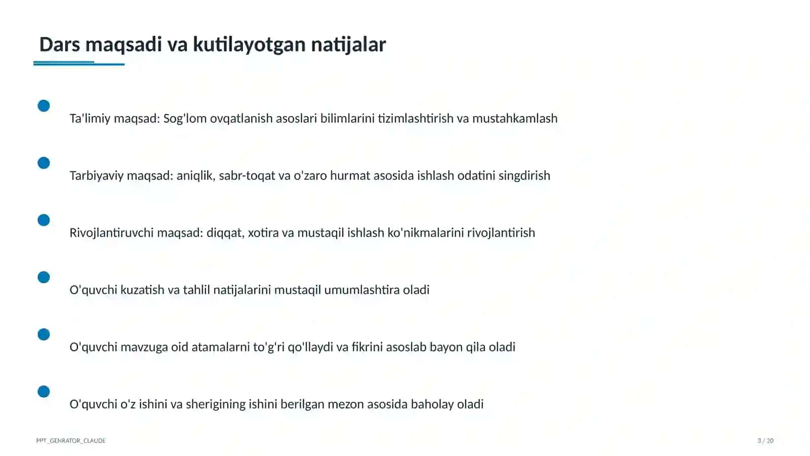 Sog'lom ovqatlanish asoslari (3-sinf) 3