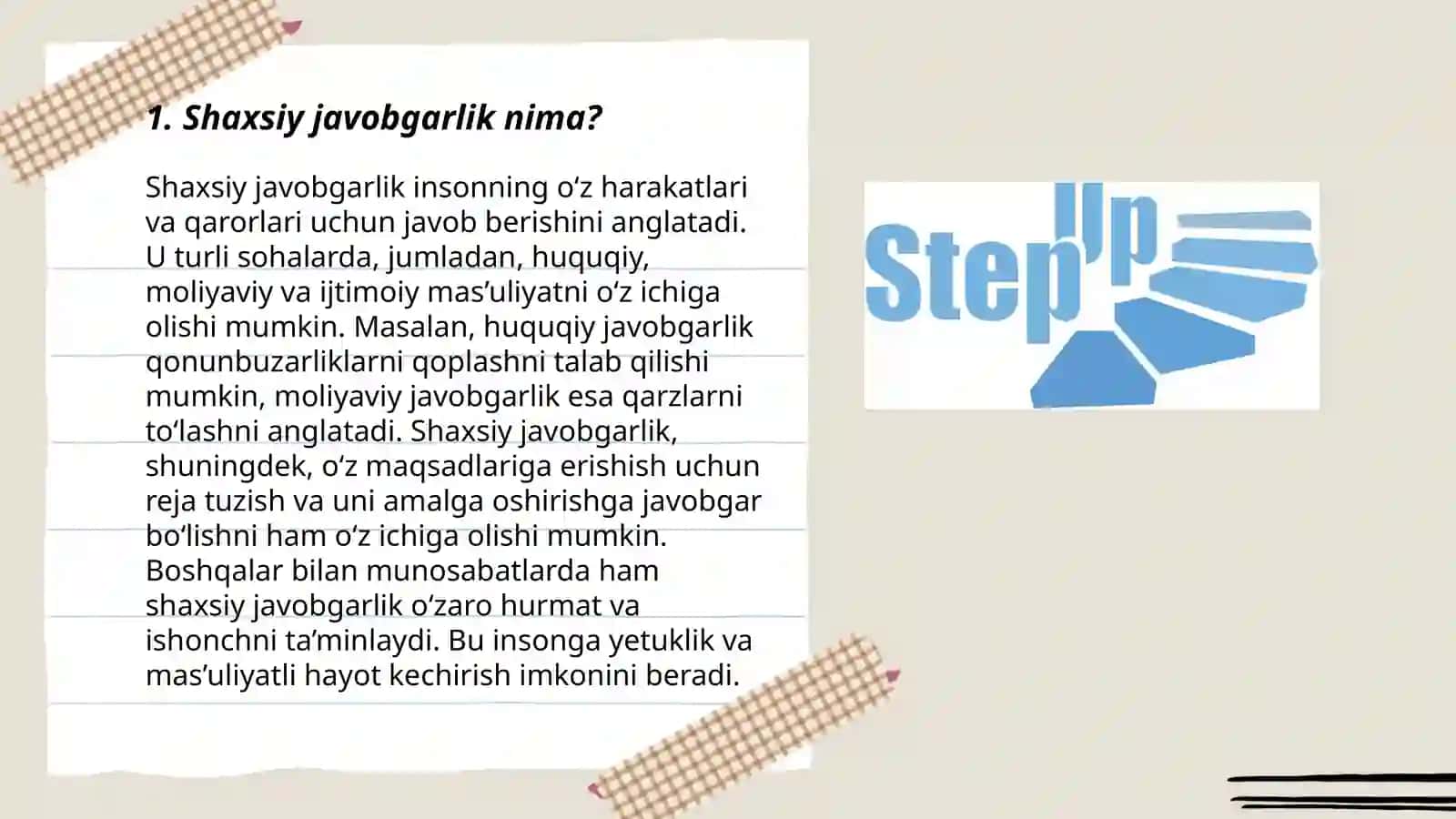 Muvaffaqiyat uchun shaxsiy javobgarlikni rivojlantirish 3