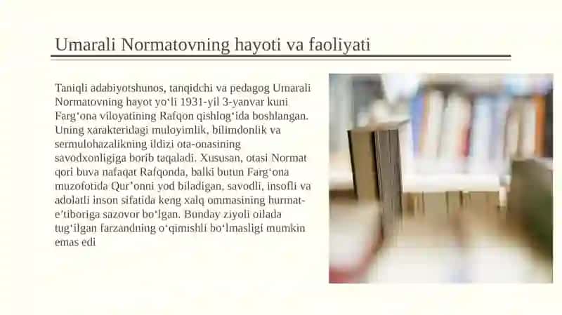 Umarali Normatov  ijodi va hayoti 3
