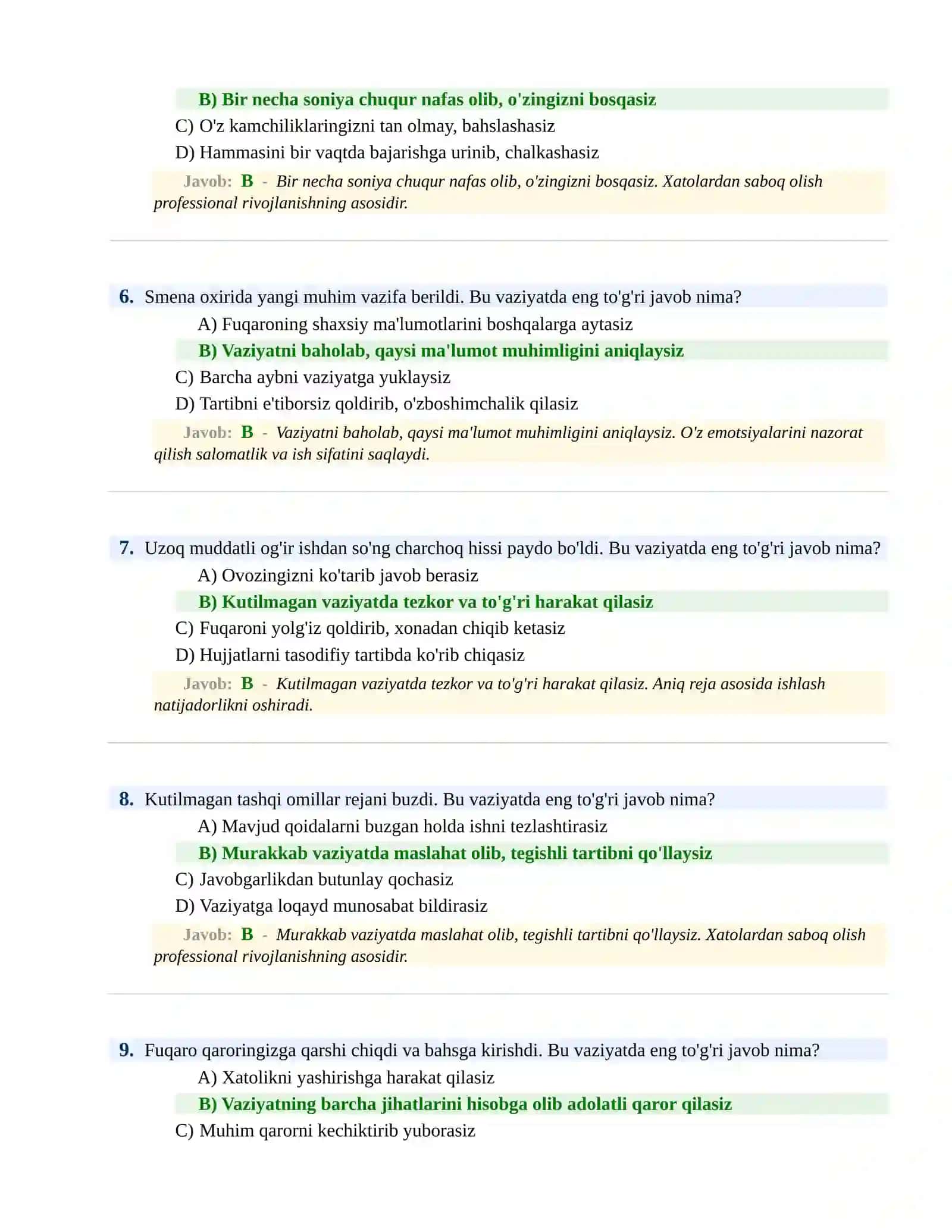 BOJXONA XIZMATIGA ISHGA KIRISH PSIXOLOGIK SINOV Testlari 3