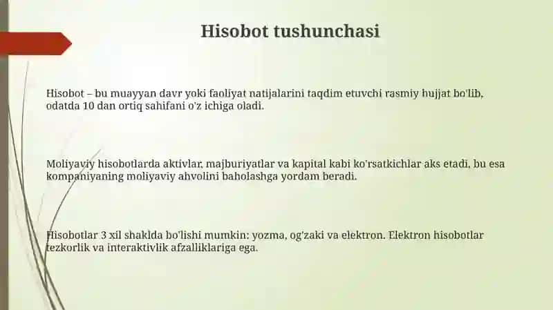 Hisobot tushunchasi 3