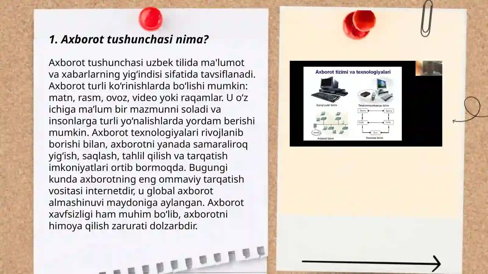 Axborot tushunchasini o'rganish metodikasi va uning turlari 3