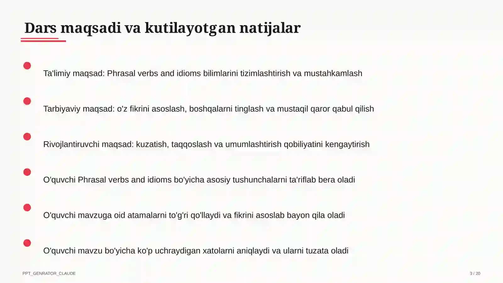 Phrasal verbs and idioms (11-sinf) 3
