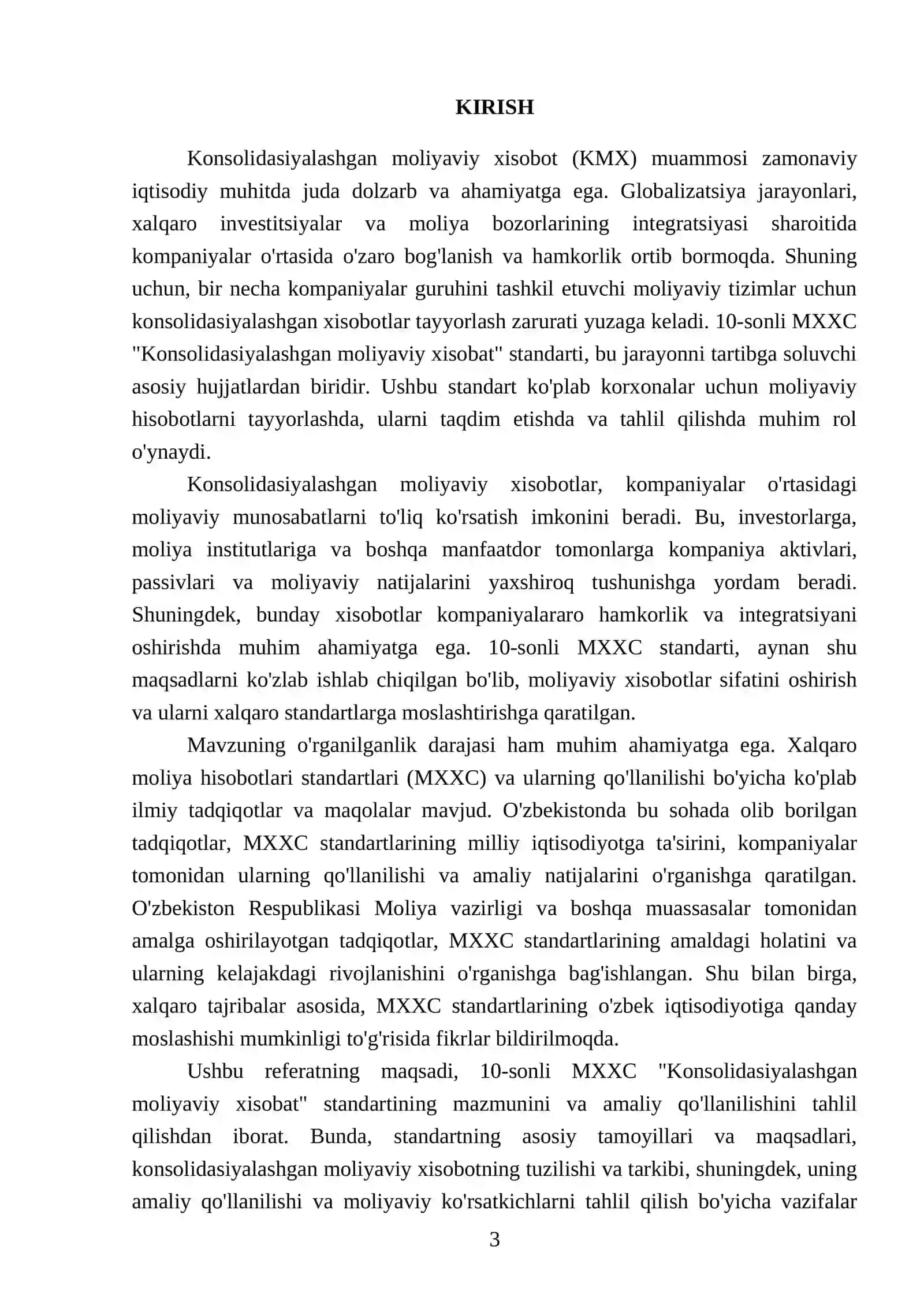 Konsolidasiyalashgan moliyaviy xisobot (KMX) 3