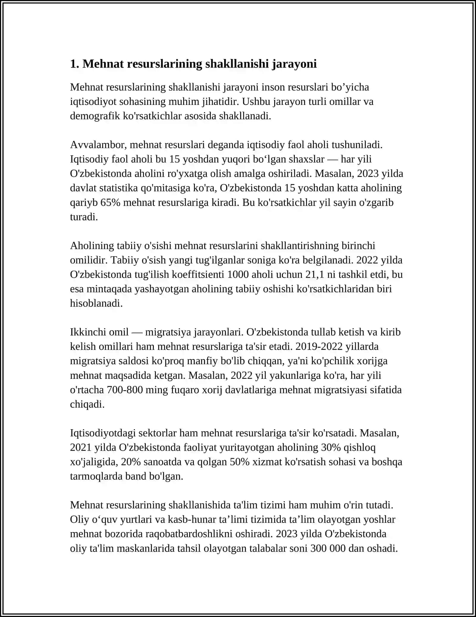 MEHNAT RESURSLARINING SHAKLLANISHI VA ULARDAN FOYDALANISH/MUAMMOLARI 3