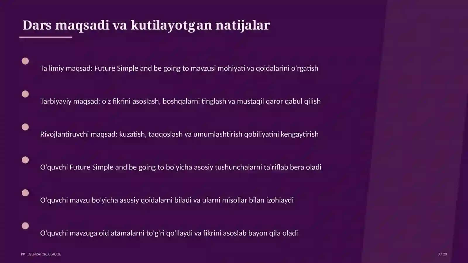 Future Simple and be going to (7-sinf) 3