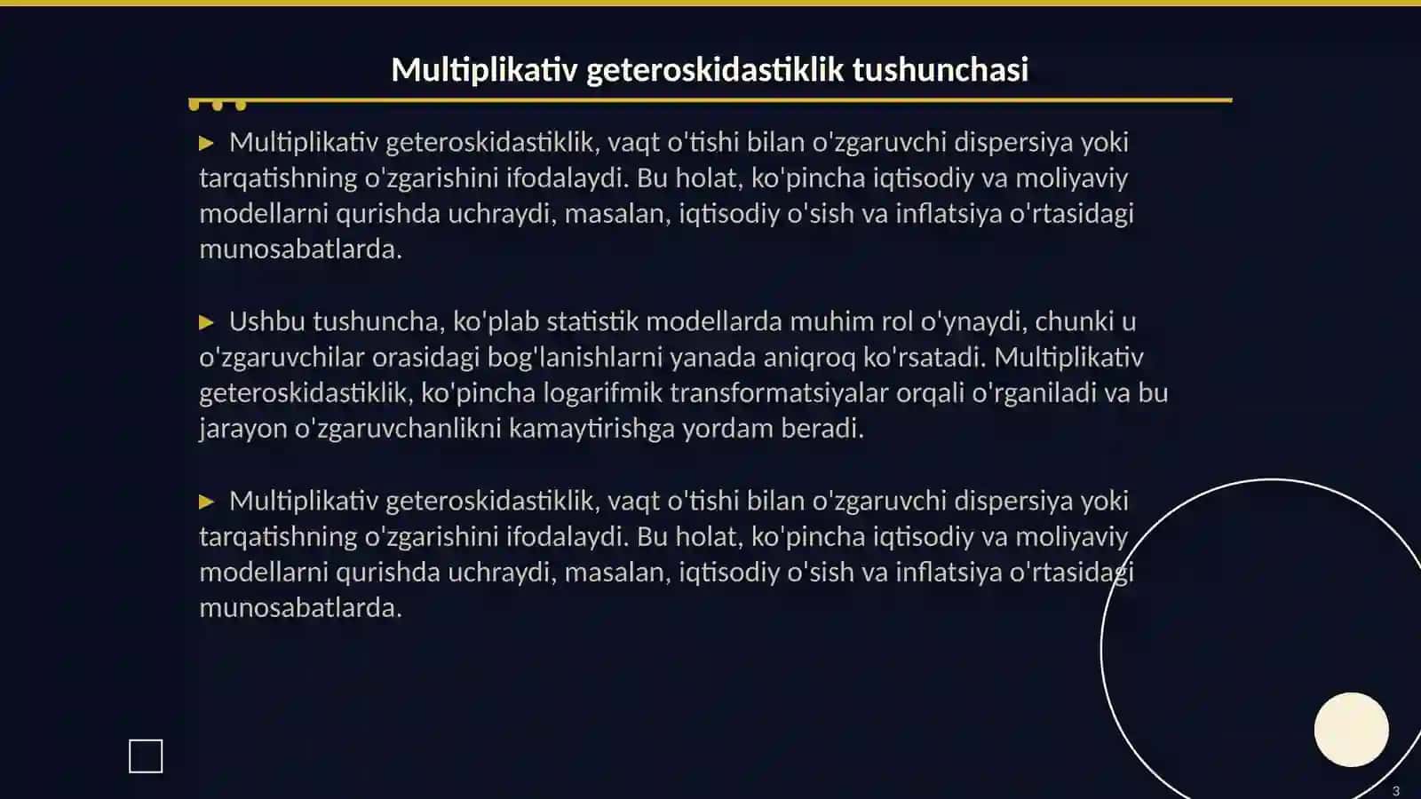 Multiplikativ geteroskidastiklik 3
