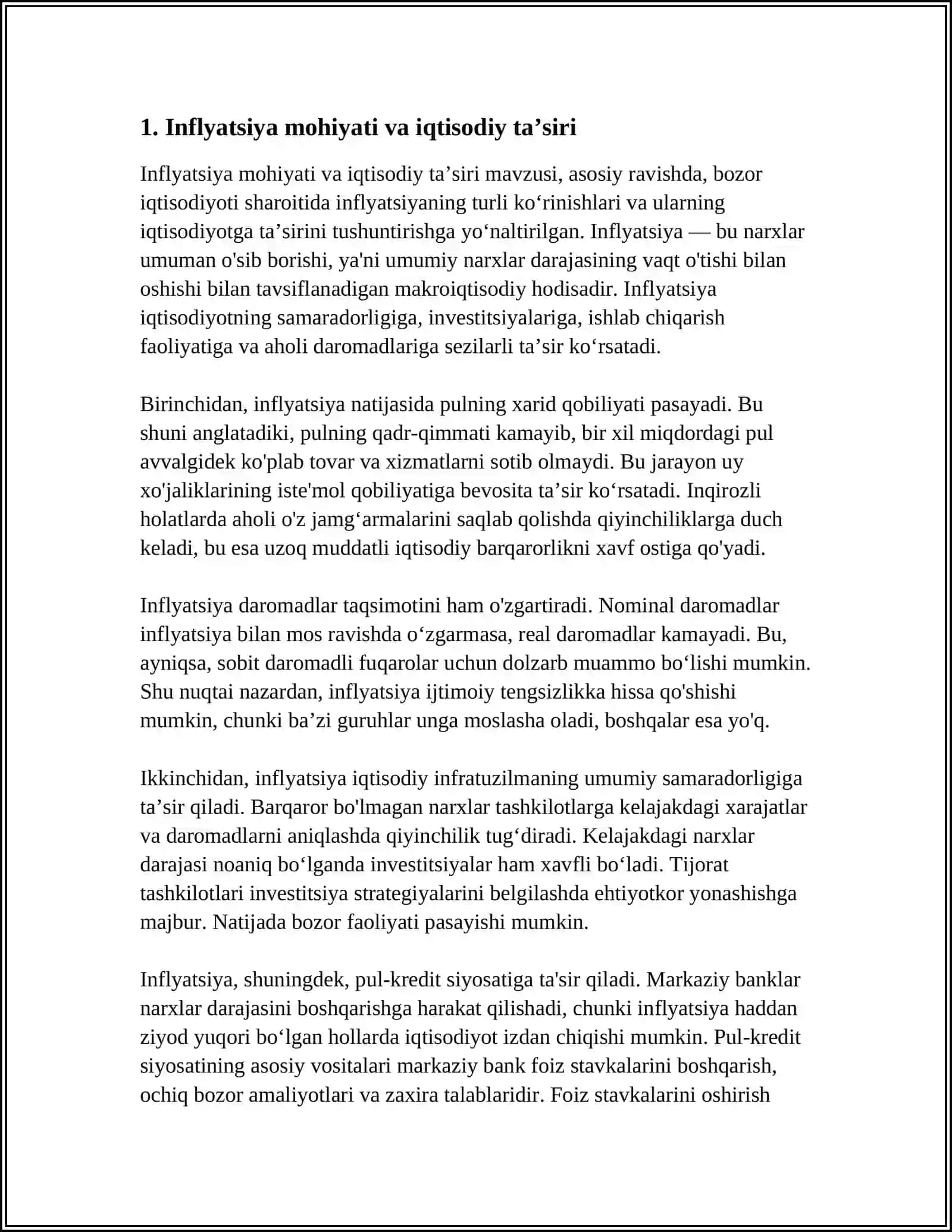 INFLYATSIYA MOXIYATI VA KELIB CHIQISH SABABLARI 3