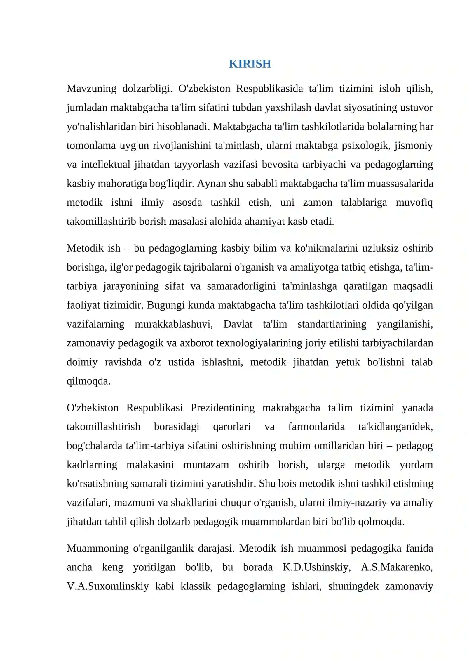 Maktabgacha ta'limda Metodik Ishning Nazariy Asoslari 3